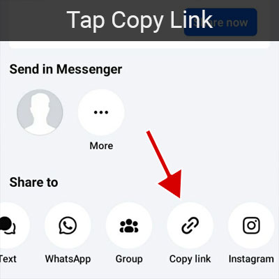 Tap on the Copy Link